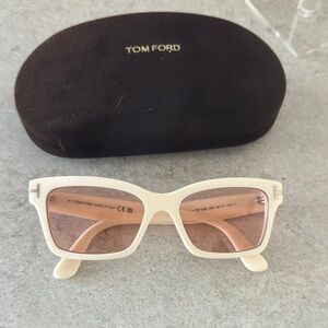 Tom Ford White Sunglasses with Silver Hinges